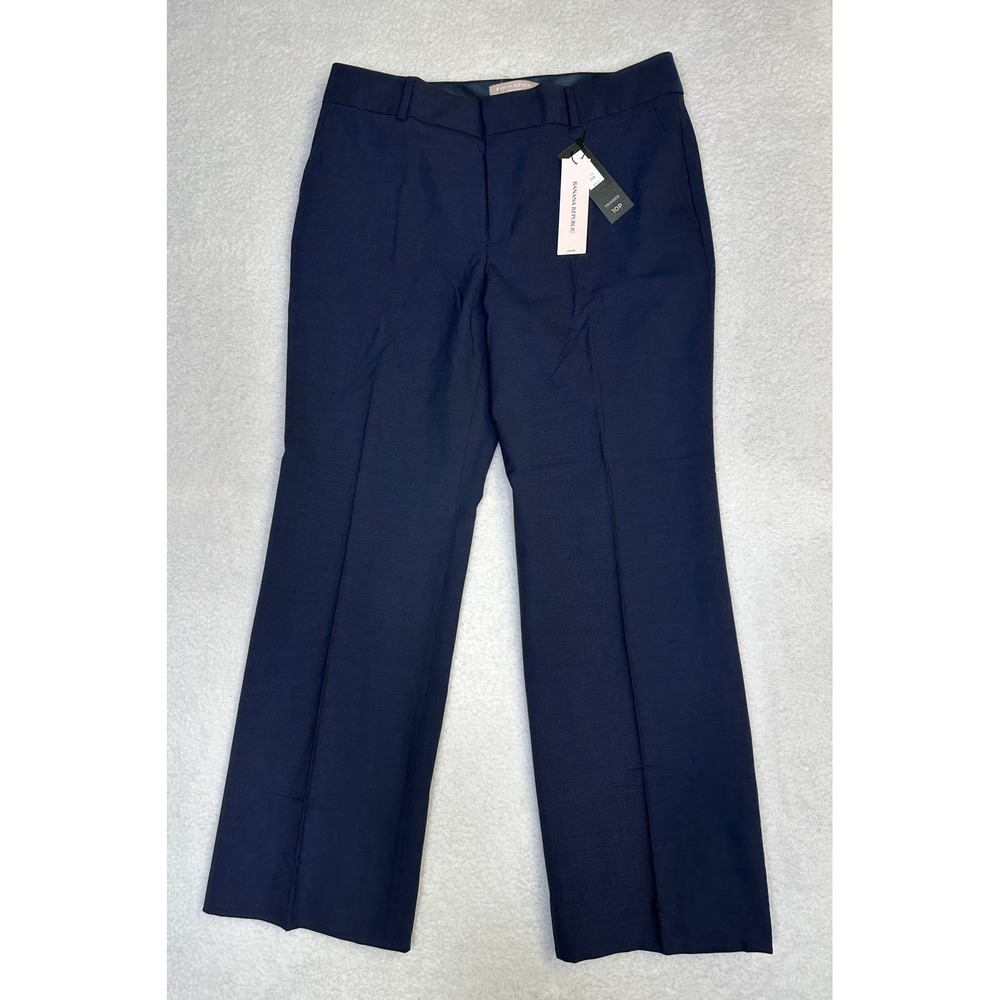 Banana Republic Martin Fit Petite Trouser Pants Navy Wool Blend Sz 10P-New Read